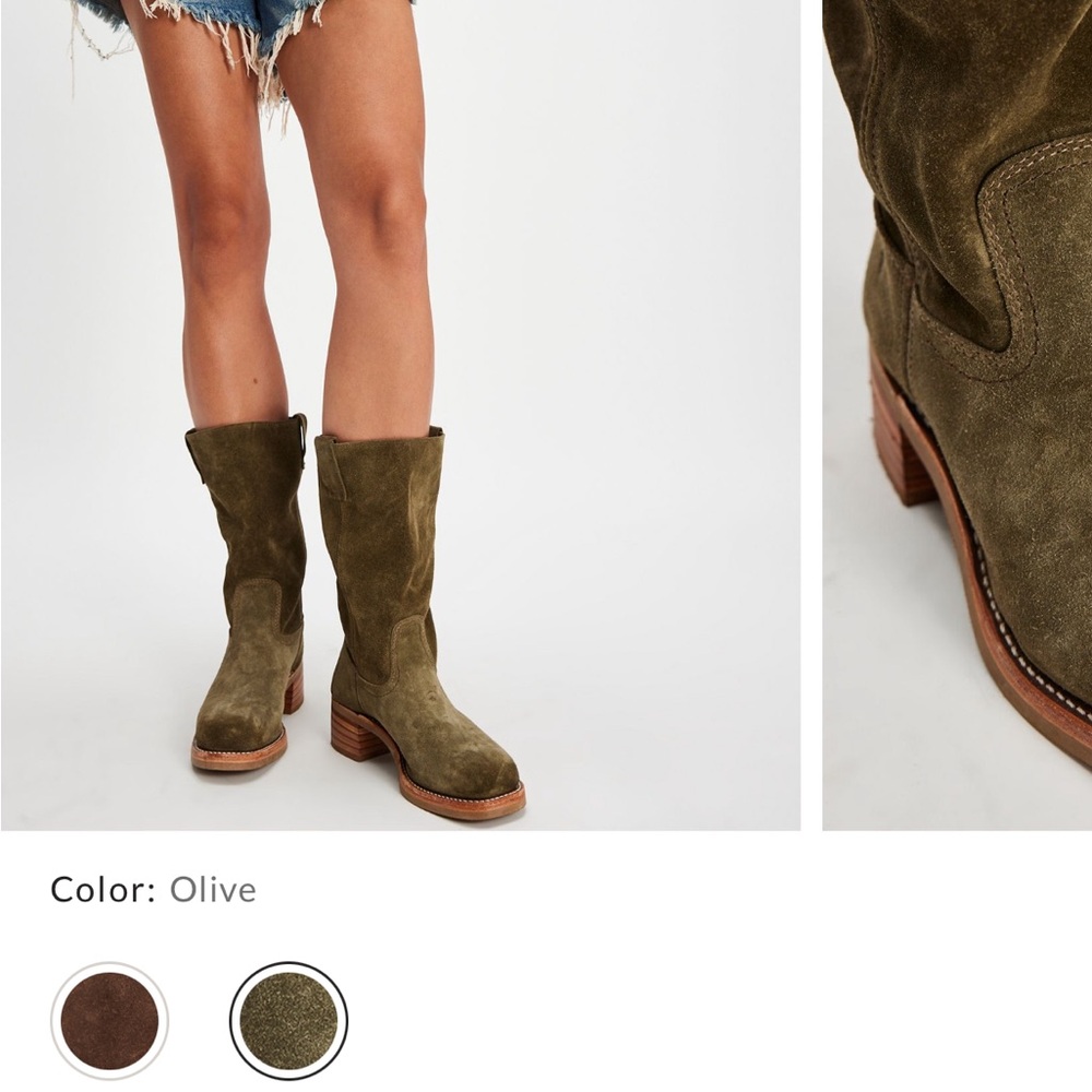 Frye Olive Suede Campus Boots